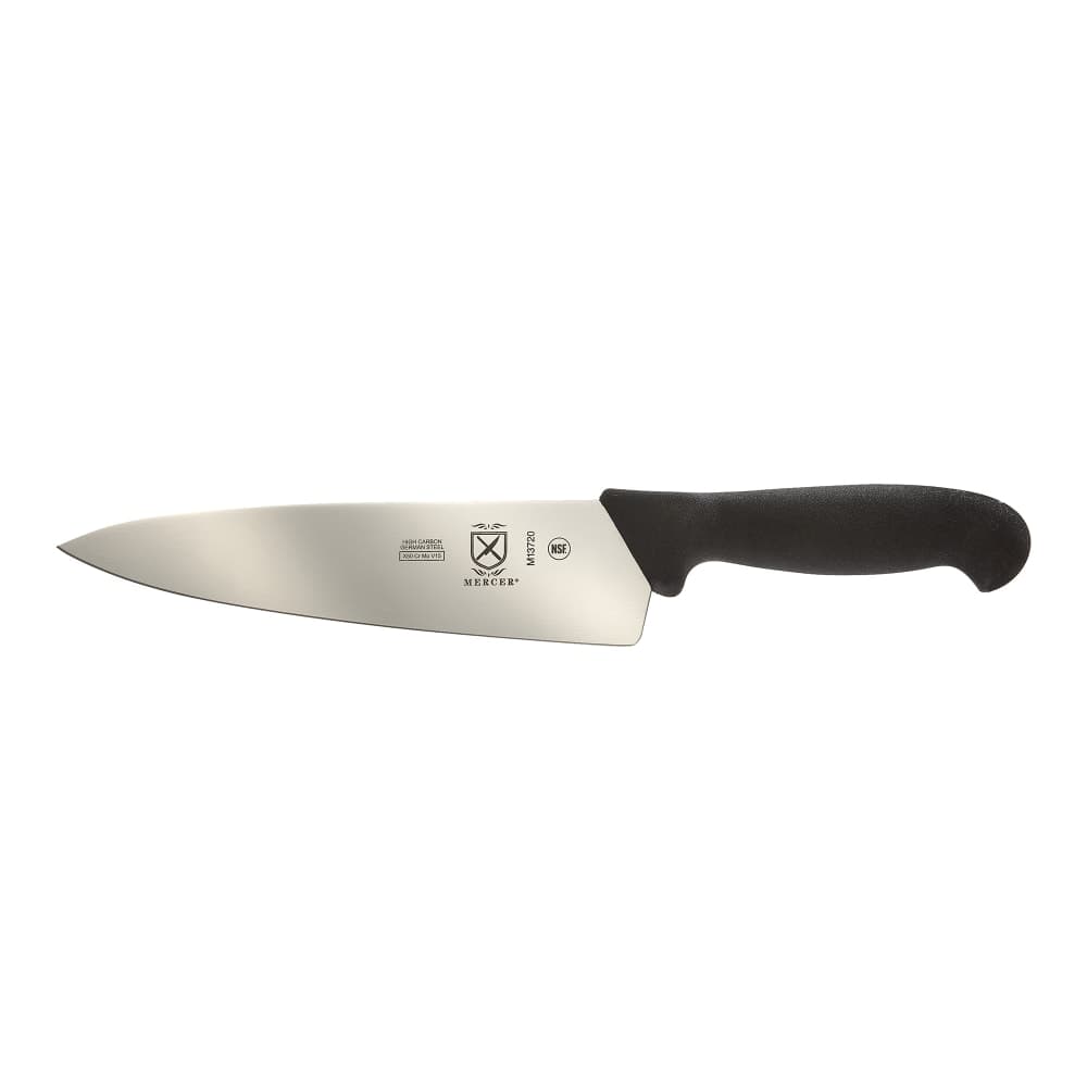 Mercer Culinary M13720 8" Chef's Knife w/ Black Textured Glass-Reinforced Nylon Handle, High-Carbon German Steel