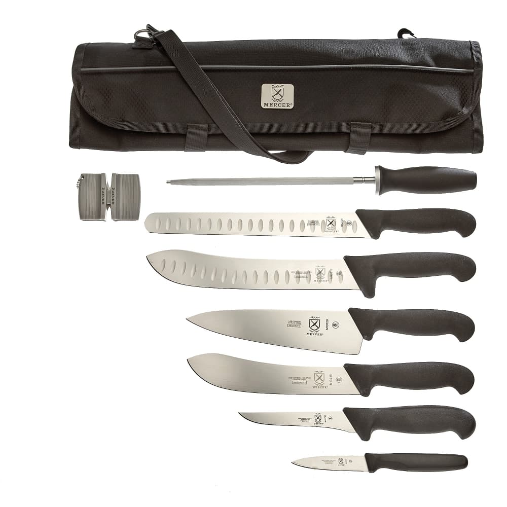 Mercer Culinary M13752 9 Piece Ultimate BBQ Kit Set w/ Pocket Roll