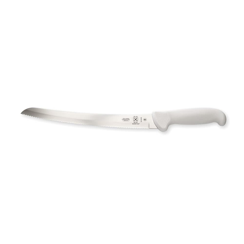 Mercer Culinary M18132 10" Bread Knife w/ White Polypropylene Handle, High Carbon Japanese Steel