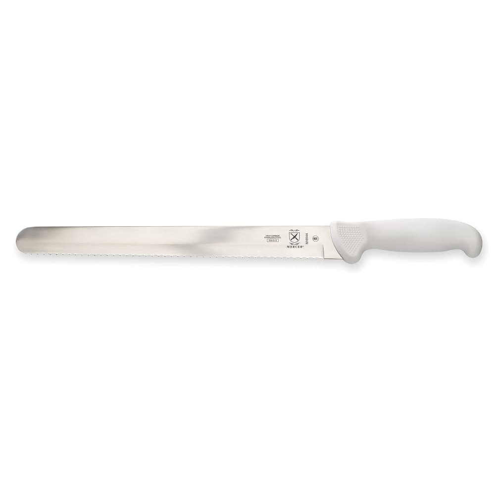 Mercer Culinary M18144 12" Slicer Knife w/ White Polypropylene Handle, High Carbon Japanese Steel