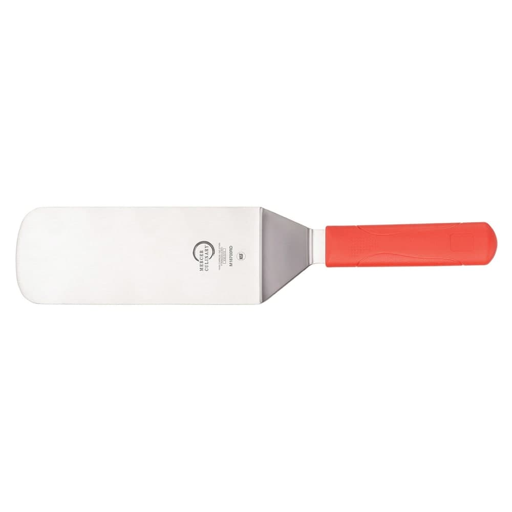 Mercer Culinary M18700RD 8" x 3" Turner w/ Red Polypropylene Handle, High Carbon Japanese Steel