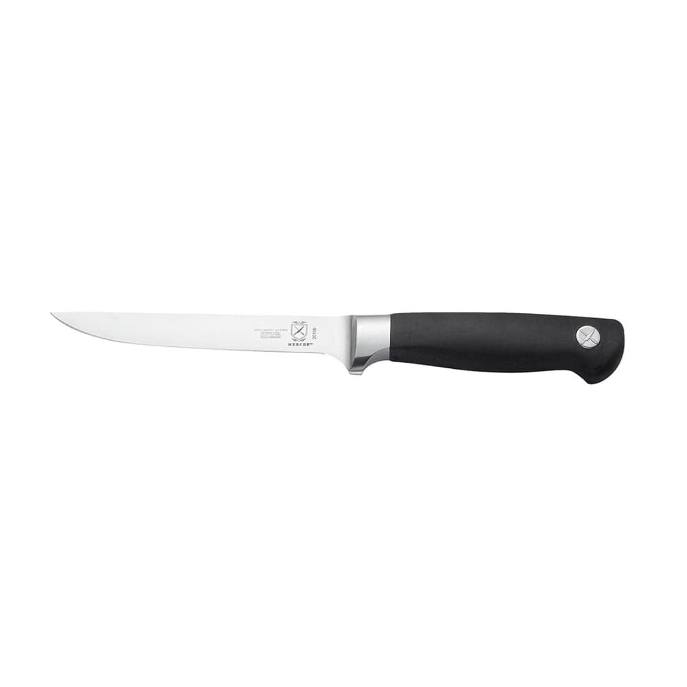 Mercer Culinary M20106 6" Boning Knife w/ Santoprene® Black Handle, Carbon Steel