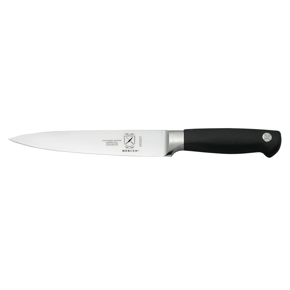 Mercer Culinary M20307 7" Flexible Fillet Knife w/ Black Non-Slip Santoprene® Handle, High-Carbon German Steel