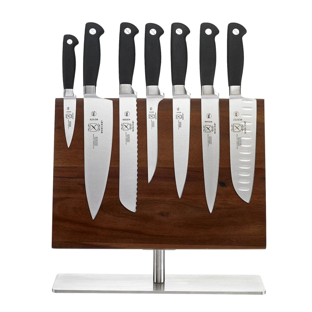 Mercer Culinary M21943 8 Piece Knife Set w/ Acacia Magnetic Board