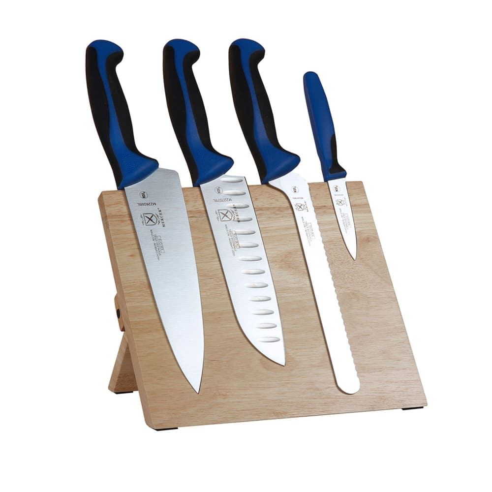 Mercer Culinary M21981BL 5 Piece Knife Set w/ Bamboo Magnetic Board