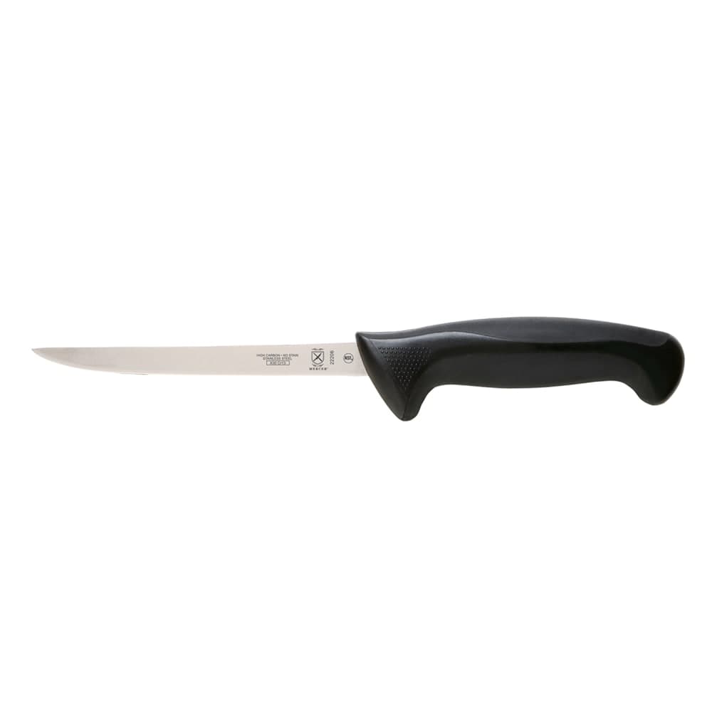 Mercer Culinary M22206 6" Boning Knife w/ Black Santoprene®/Polypropylene Handle, High Carbon Japanese Steel
