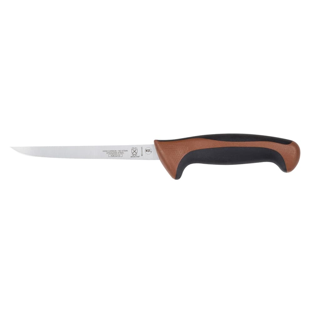 Mercer Culinary M22206BR 6" Boning Knife w/ Brown Santoprene®/Polypropylene Handle, High Carbon Japanese Steel