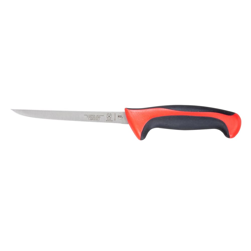 Mercer Culinary M22206RD 6" Boning Knife w/ Red Santoprene®/Polypropylene Handle, High Carbon Japanese Steel