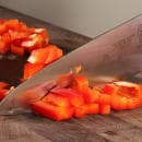 Mercer Culinary M22608BL 8" Chef's Knife w/ Blue Santoprene®/Polypropylene Handle, High Carbon Japanese Steel thumbnail 3