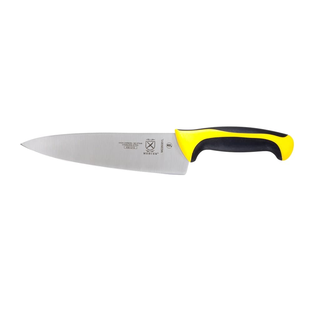 Mercer Culinary M22608YL 8" Chef's Knife w/ Yellow Santoprene®/Polypropylene Handle, High Carbon Japanese Steel