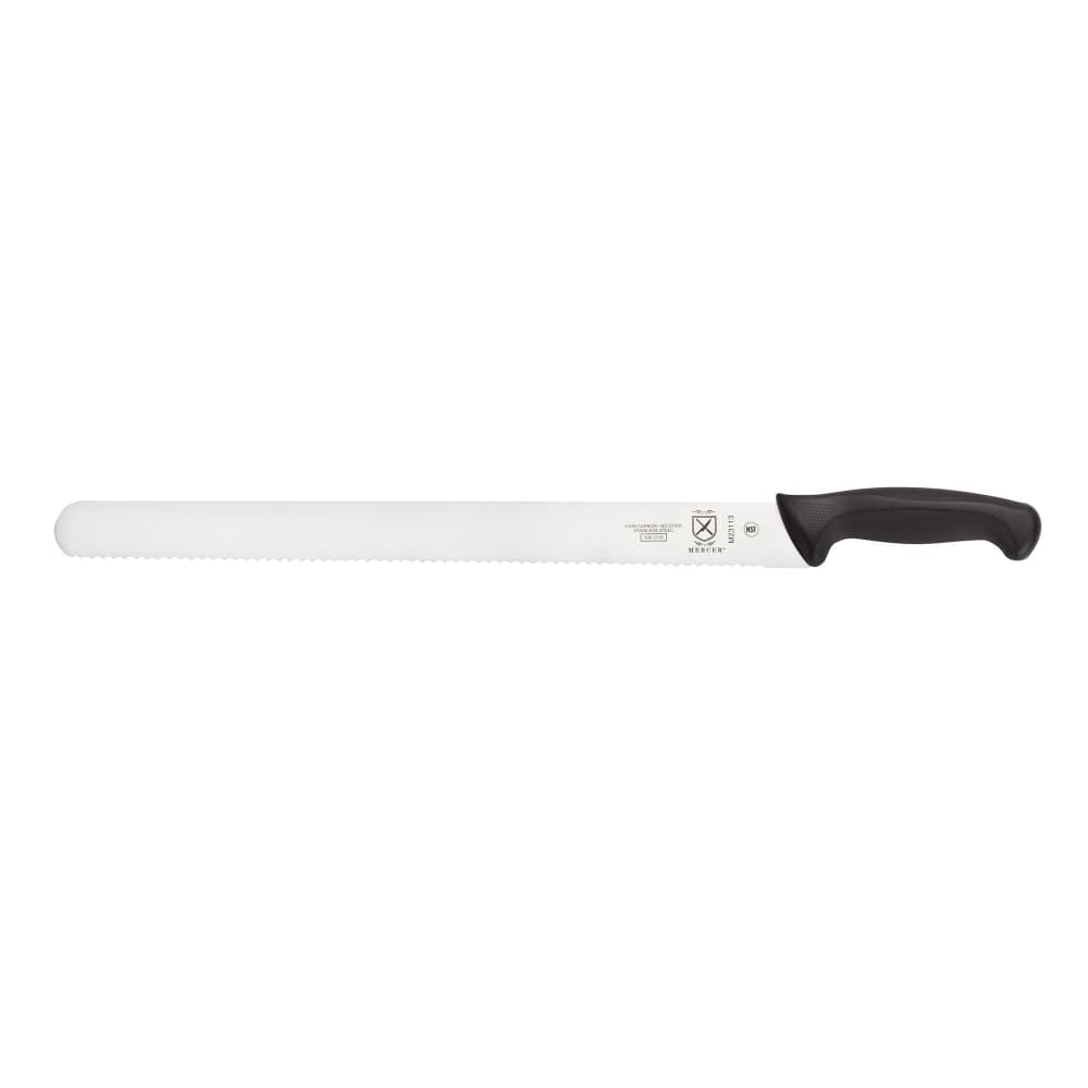 Mercer Culinary M23113 16" Cake Knife w/ Black Santoprene®/Polypropylene Handle, High Carbon Japanese Steel