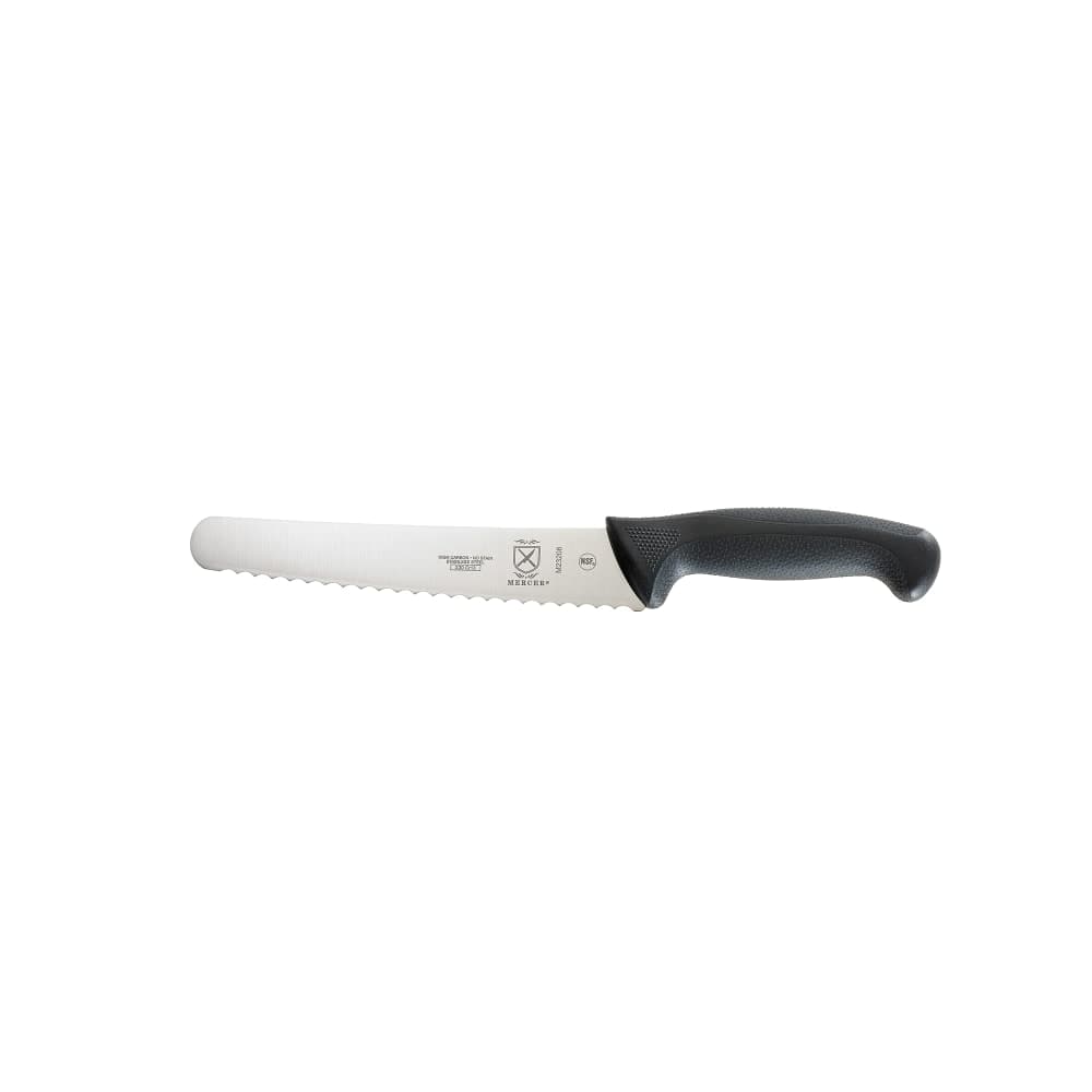 Mercer Culinary M23208 8" Bread Knife w/ Black Santoprene®/Polypropylene Handle, High Carbon Japanese Steel