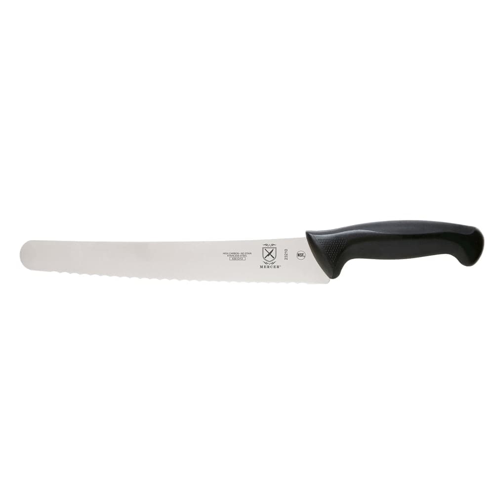 Mercer Culinary M23210 10" Bread Knife w/ Black Santoprene®/Polypropylene Handle, High Carbon Japanese Steel