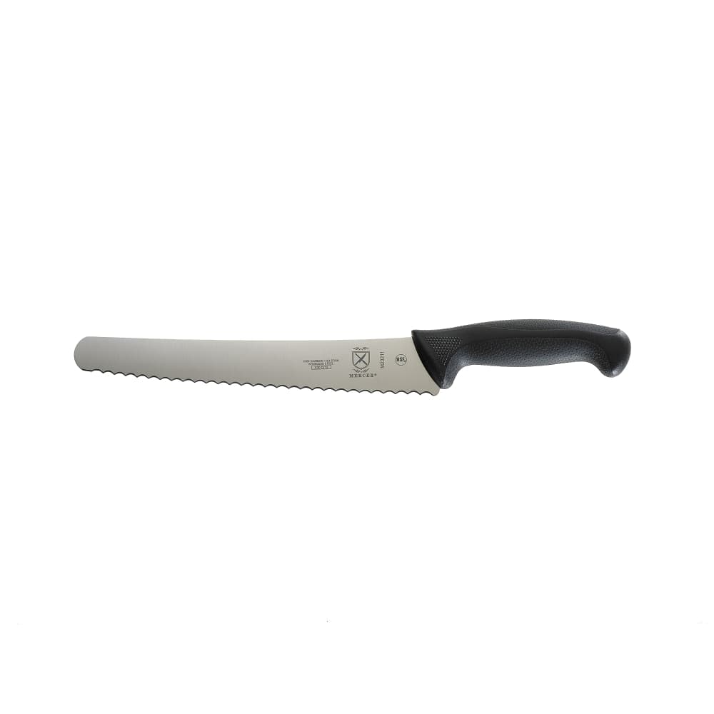 Mercer Culinary M23211 10" Bread Knife w/ Black Santoprene®/Polypropylene Handle, High Carbon Japanese Steel