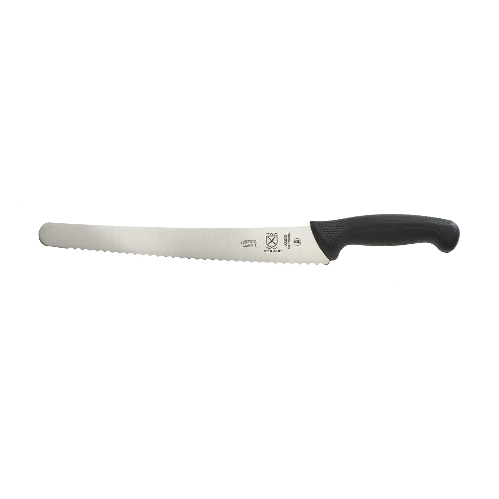 Mercer Culinary M23213 12" Brisket Slicer Knife w/ Black Santoprene®/Polypropylene Handle, High Carbon Japanese Steel