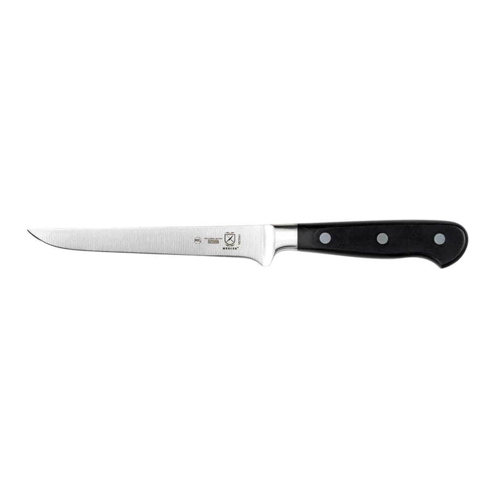 Mercer Culinary M23560 6" Flexible Boning Knife - Black Ergonomic Delrin® Handle, High-Carbon German Steel