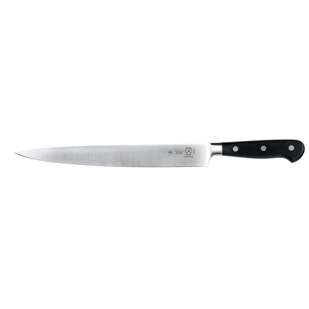 Mercer Culinary M23580 10" Carving Knife w/ Black Ergonomic Delrin® Handle, High-Carbon German Steel