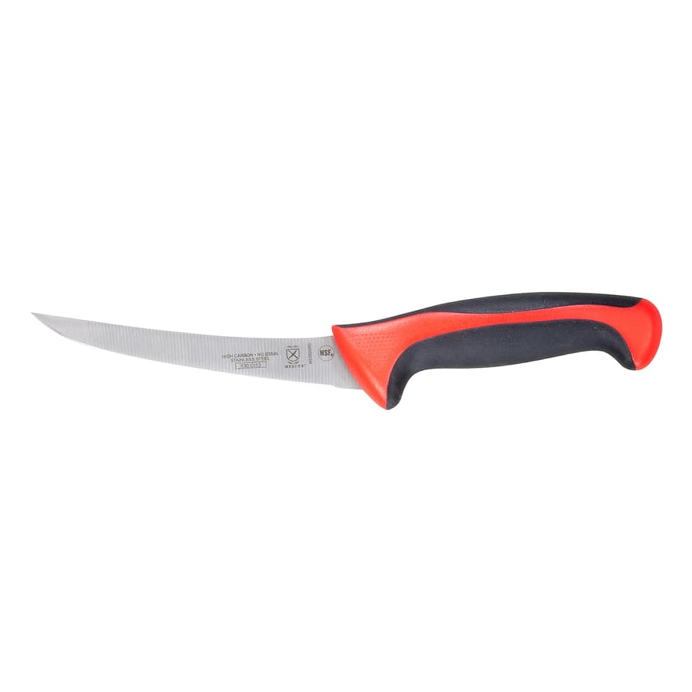 Mercer Culinary M23820RD 6" Boning Knife w/ Red Santoprene®/Polypropylene Handle, High Carbon Japanese Steel