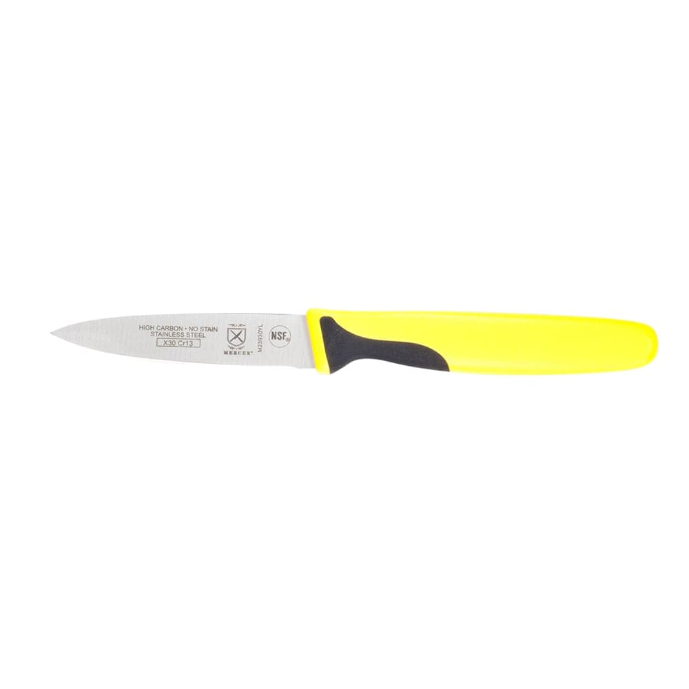 Mercer Culinary M23930YL 3" Paring Knife w/ Yellow Santoprene®/Polypropylene Handle, High Carbon Japanese Steel