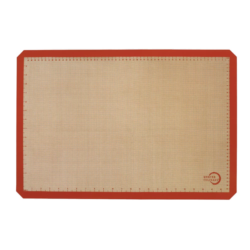 Mercer Culinary M31087OR Rectangular Baking Mat - 24 1/2" x 16 1/2", Fits Full Size Sheet Pans, Silicone