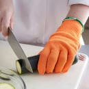 Mercer Culinary M33415ORM Medium Cut Resistant Glove - Ultra High Molecular Polyethylene, Orange w/ Green Cuff thumbnail 2