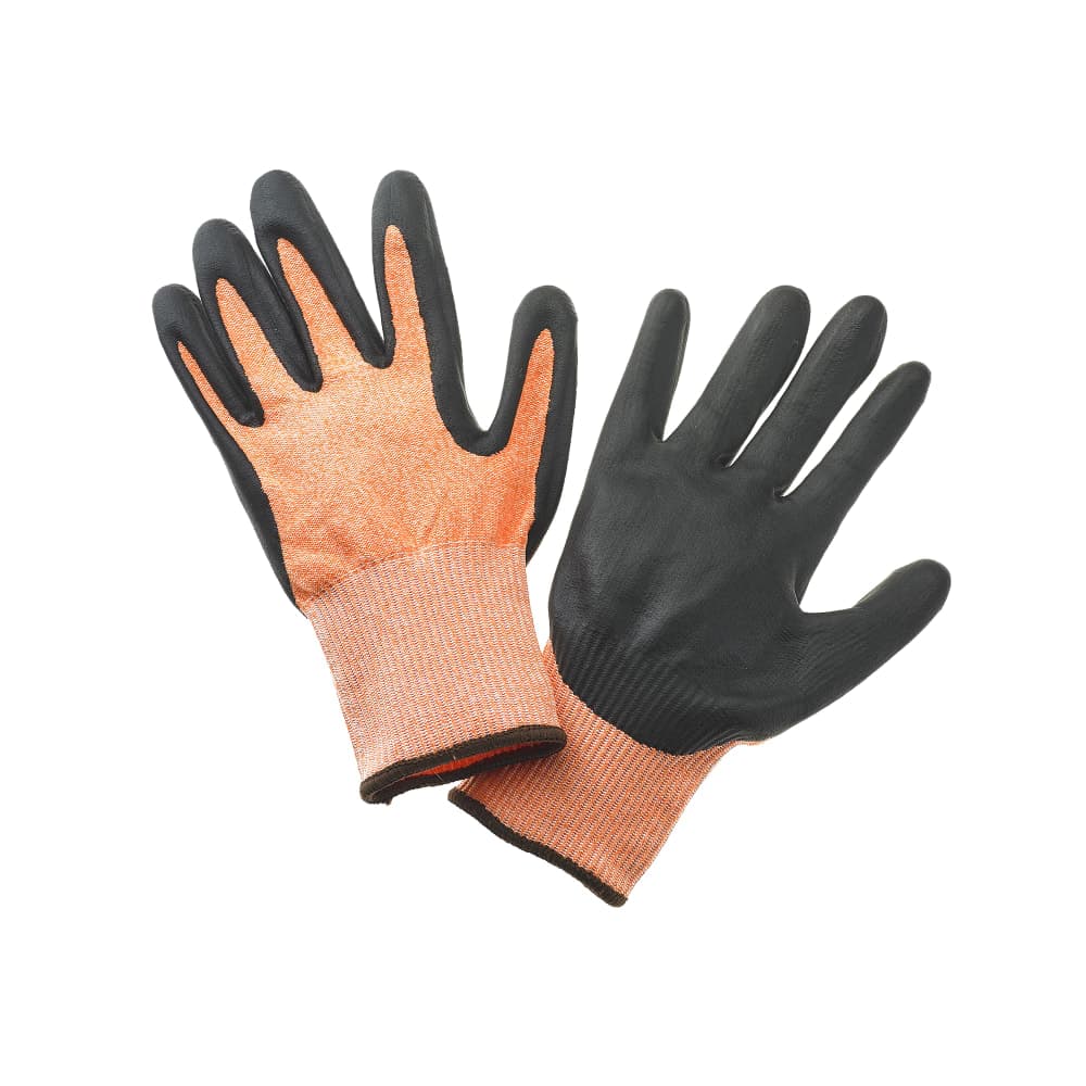 Mercer Culinary M33425L Food Processing Gloves HPPE Reinforced - Large, Orange w/ Brown Cuff