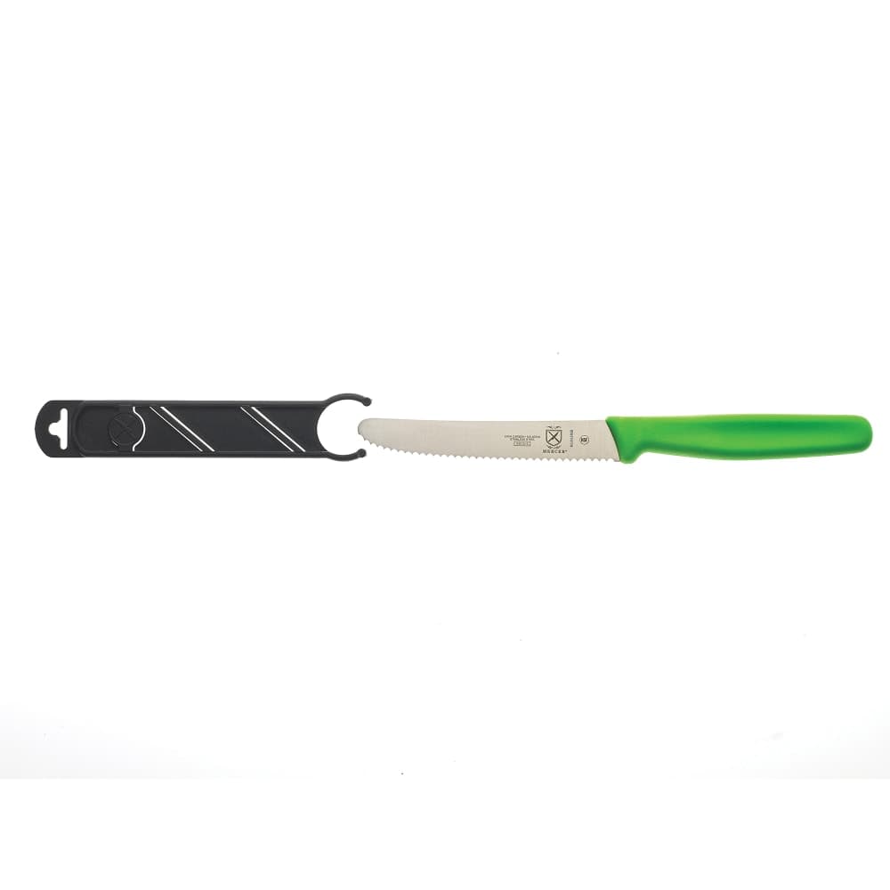 Mercer Culinary M33932GRB 4 1/3" Bar Knife w/ Green Polypropylene Handle, High Carbon Japanese Steel