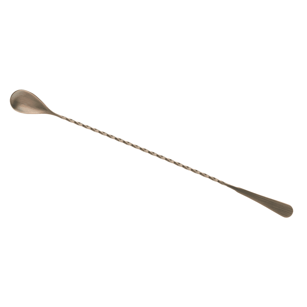 Barfly 13 3/16" Japanese Bar Spoon w/ Machined End, Antique Copper (M37010ACP)