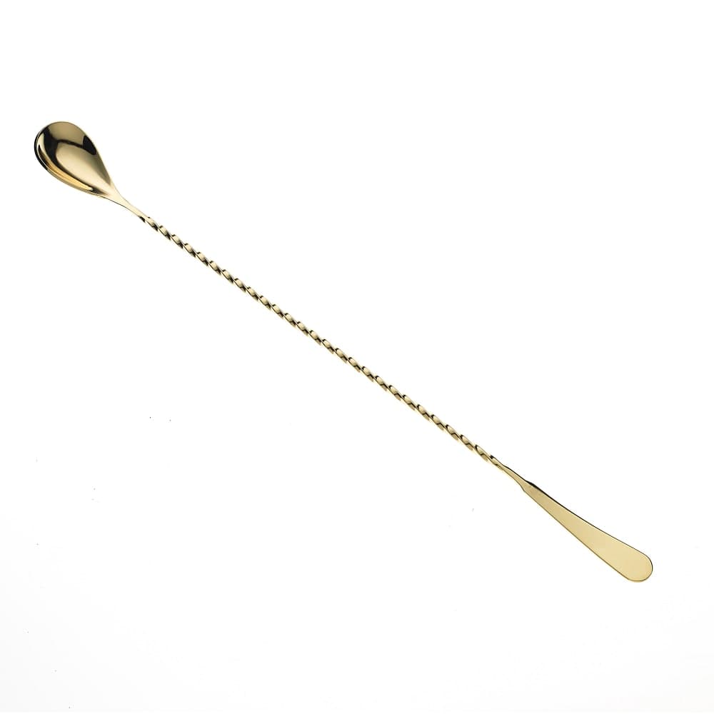 Barfly 13 3/16" Japanese Bar Spoon w/ Machined End, Gold (M37010GD)