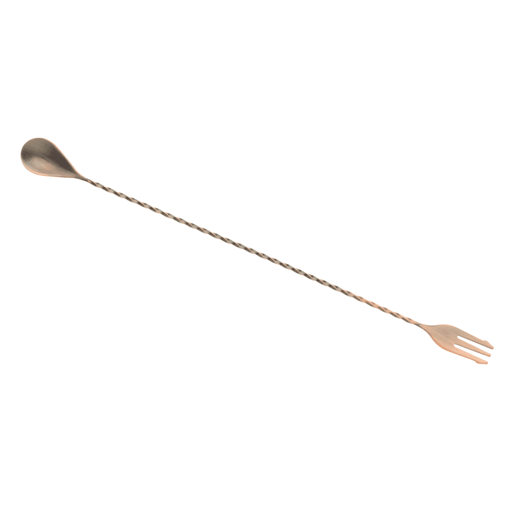 Barfly 15 3/4" Bar Spoon w/ Fork End, Antique Copper (M37016ACP)