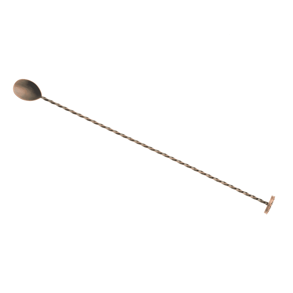 Barfly 15 3/4" Bar Spoon w/ Muddler End, Antique Copper (M37019ACP)