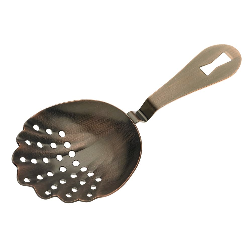 Barfly 7&quot; Scalloped Julep Strainer, Antique Copper (M37029ACP)