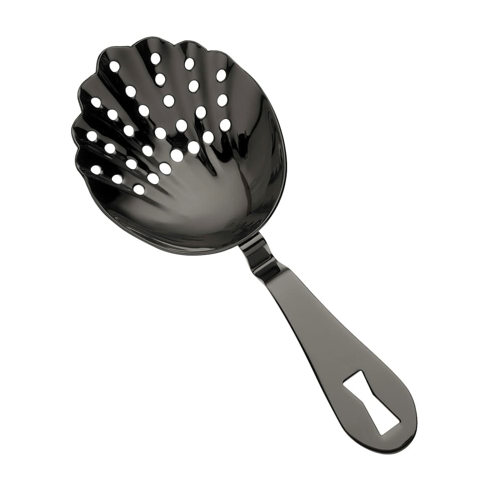 Barfly 7&quot; Scalloped Julep Strainer, Gun Metal Black (M37029BK)