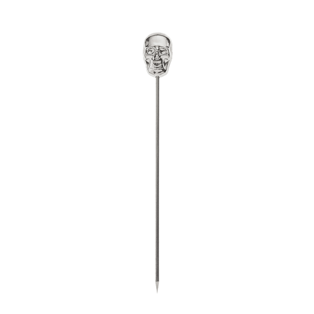 Barfly 4 3/8" Cocktail Pick w/ Skull Top, Stainless (M37064)
