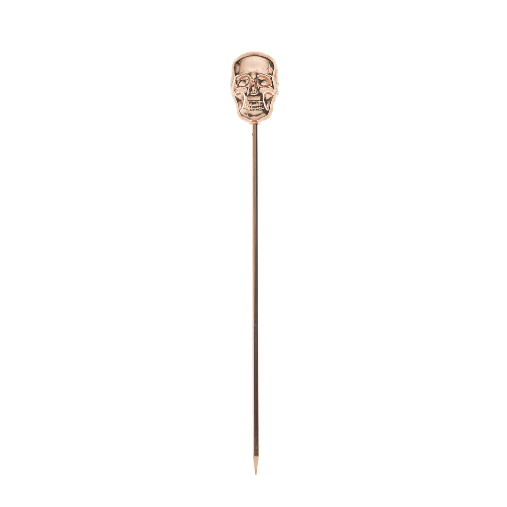 Barfly 4 3/8" Cocktail Pick w/ Skull Top, Copper (M37064CP)