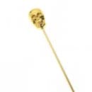 Barfly 4 3/8" Cocktail Pick w/ Skull Top, Gold (M37064GD) thumbnail 2