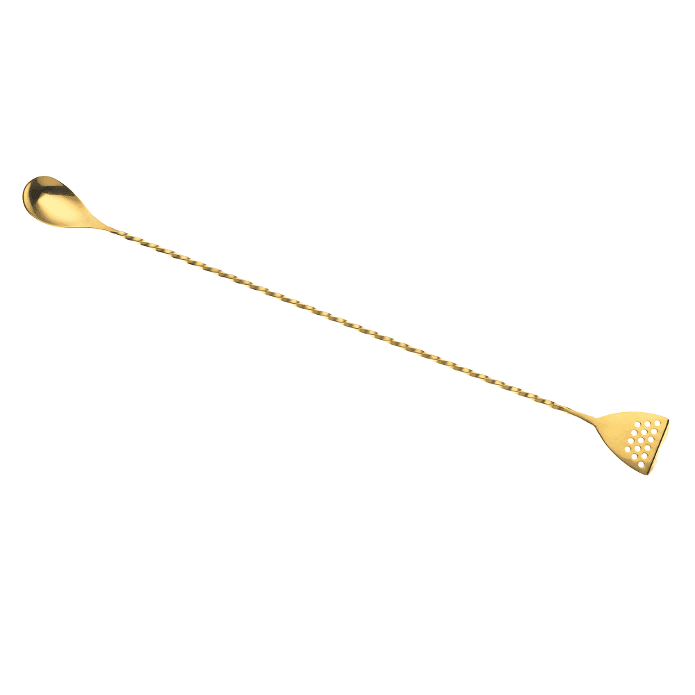 Barfly 15 3/4" Bar Spoon w/ Strainer End, Gold (M37072GD)