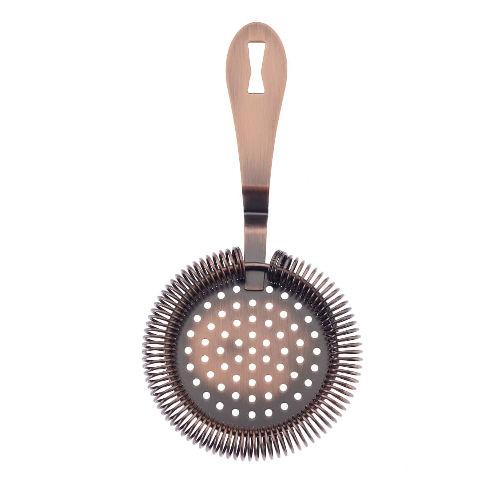 Barfly 7 1/4&quot; Deluxe Antique Hawthorne Bar Strainer - Stainless Steel, Antique Copper (M37218ACP)