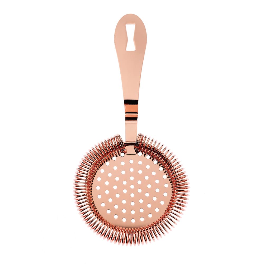 Barfly 7 1/4&quot; Deluxe Antique Hawthorne Bar Strainer - Stainless Steel, Copper (M37218CP)