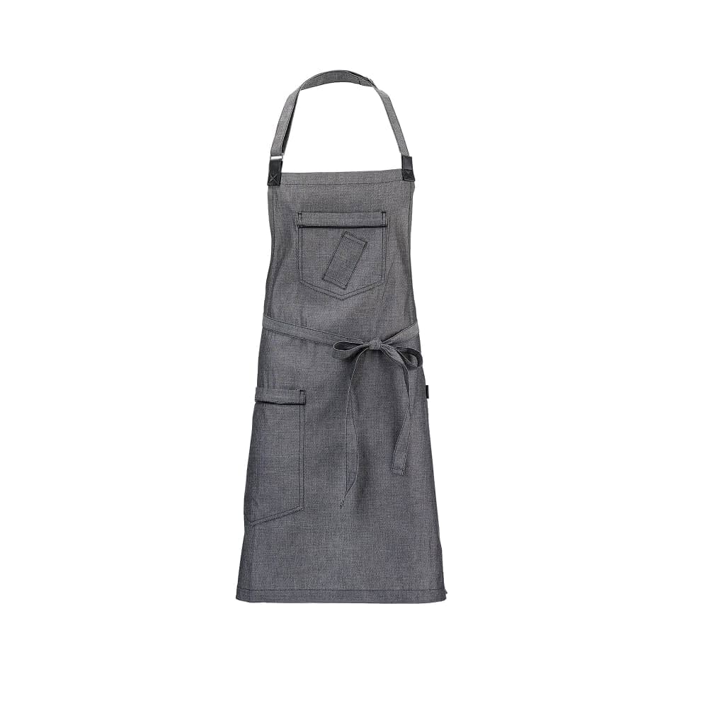 Mercer Culinary M63200BKD Full Length Bib Apron w/ (3) Pockets - 34 1/4" x 30 3/4", Cotton, Black