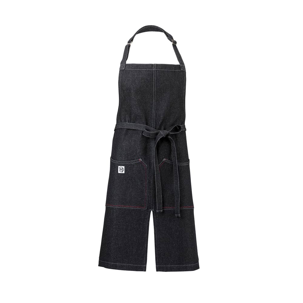 Mercer Culinary M63203BKD Full Length Bib Apron w/ (2) Pockets - 30" x 34", Cotton, Black