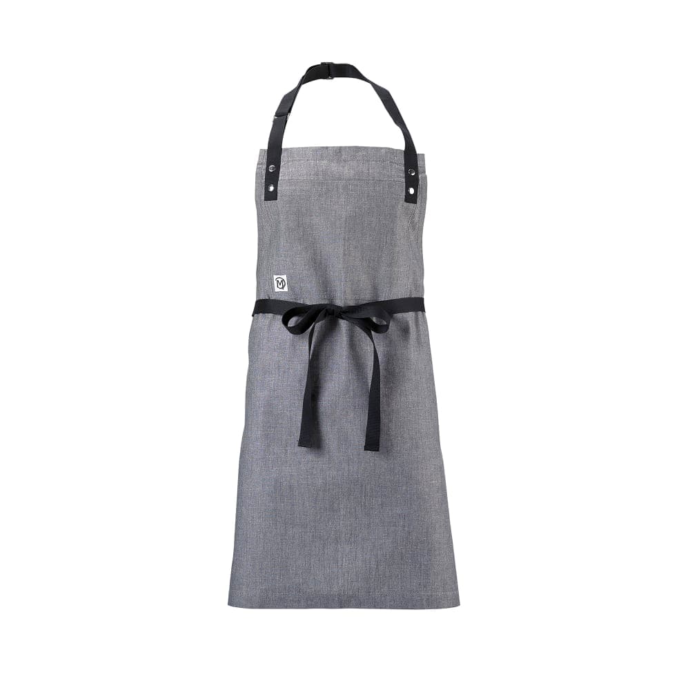 Mercer Culinary M63205GRY Full Length Bib Apron w/ (1) Pocket - 32" x 29 1/4", Cotton, Light Gray