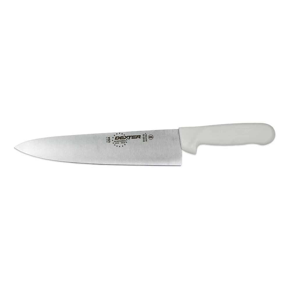 Dexter Russell S145-10PCP SANI-SAFE® 10" Chef's Knife w/ Polypropylene White Handle, Carbon Steel