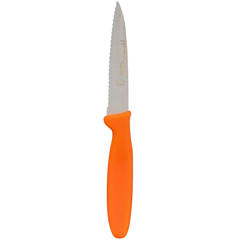 Dexter Russell S105SC-PCP SANI-SAFE® 3 1/2" Paring Knife w/ Polypropylene Orange Handle, Carbon Steel