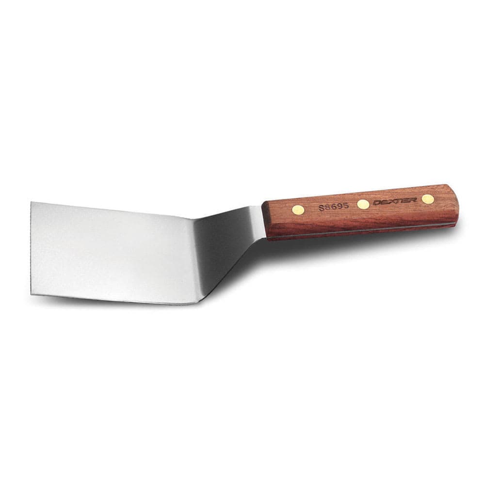 Dexter Russell S8694 4"x3" Hamburger Turner w/ Rosewood Handle, Stainless