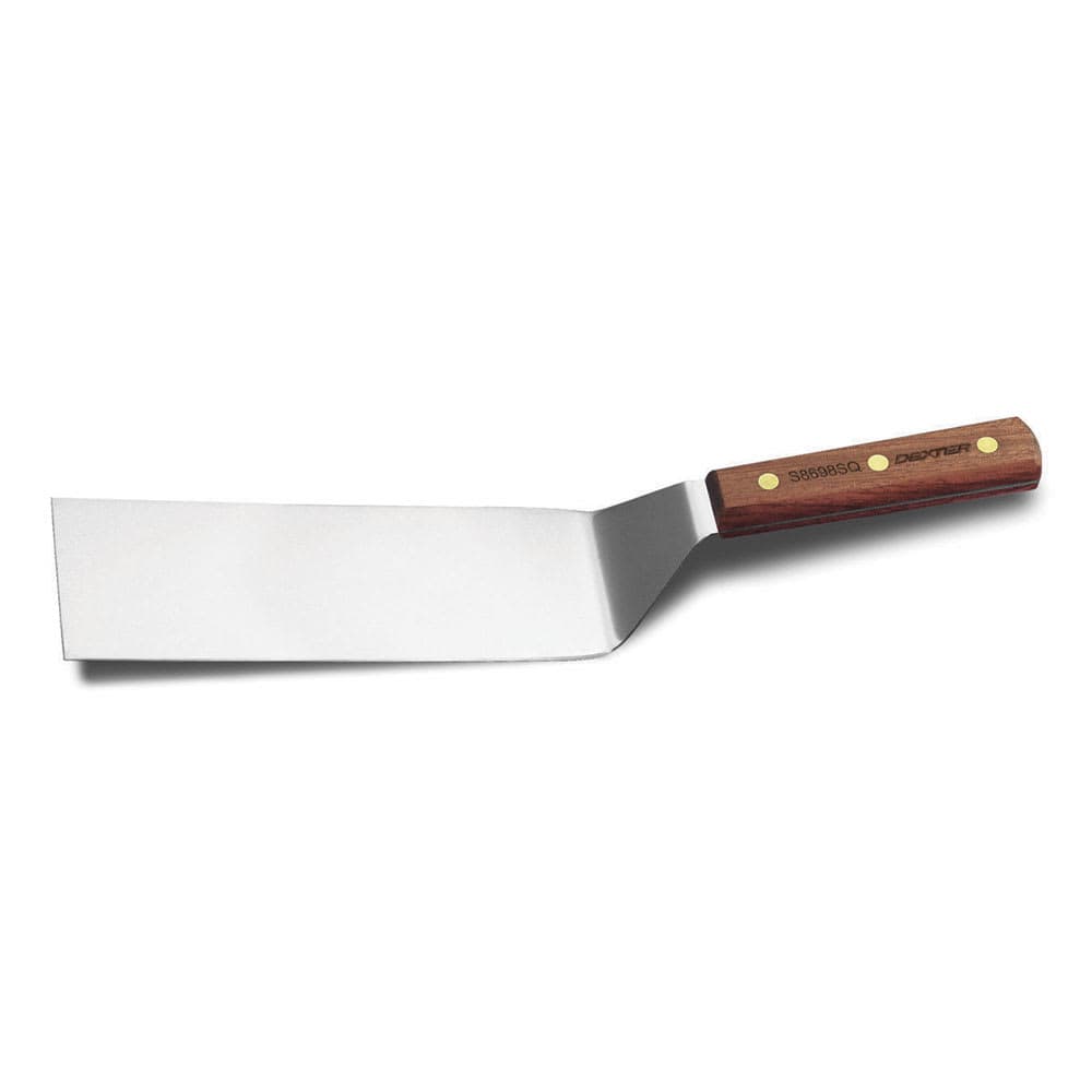 Dexter Russell S8698SQ 8"x3" Hamburger Turner w/ Rosewood Handle, Stainless Steel