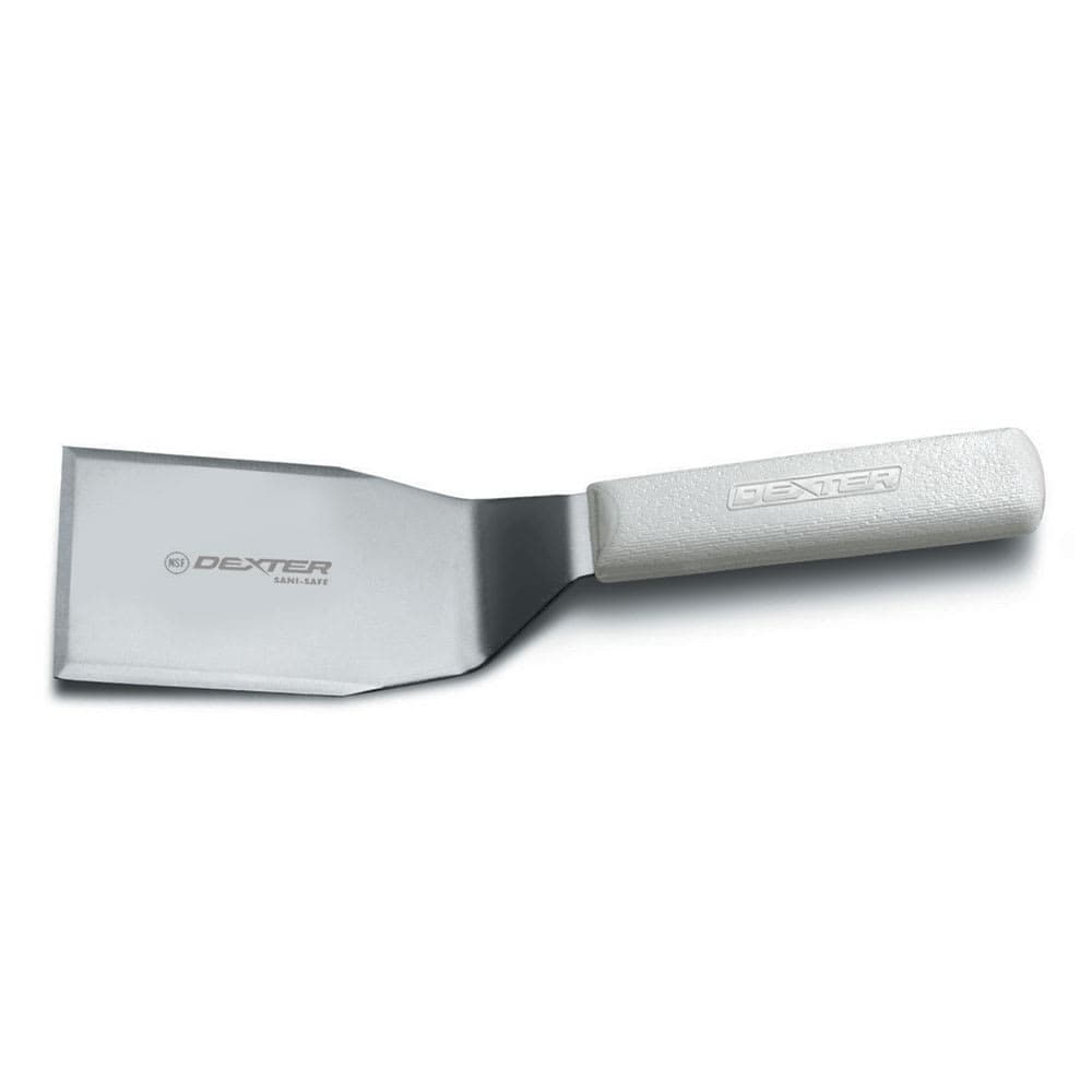 Dexter Russell S285-4 SANI-SAFE® 5"x4" Hamburger Turner w/ Polypropylene White Handle, Stainless Steel