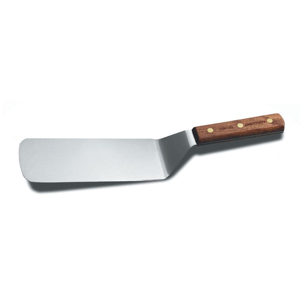 Dexter Russell S8698PCP 8"x3" Grill Turner w/ Rosewood Handle, Stainless Steel