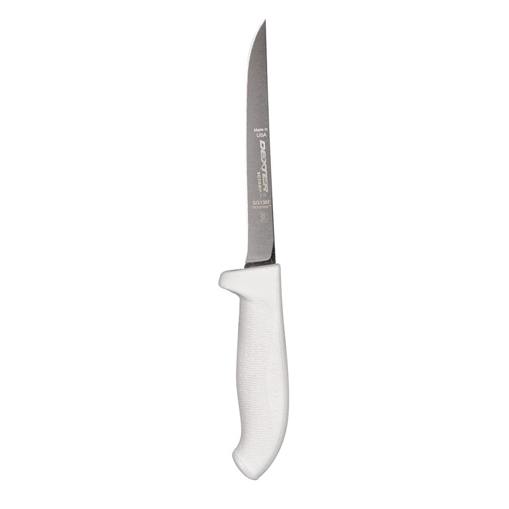 Dexter Russell SG136F-PCP 6" Boning Knife w/ Soft White Rubber Handle, Carbon Steel