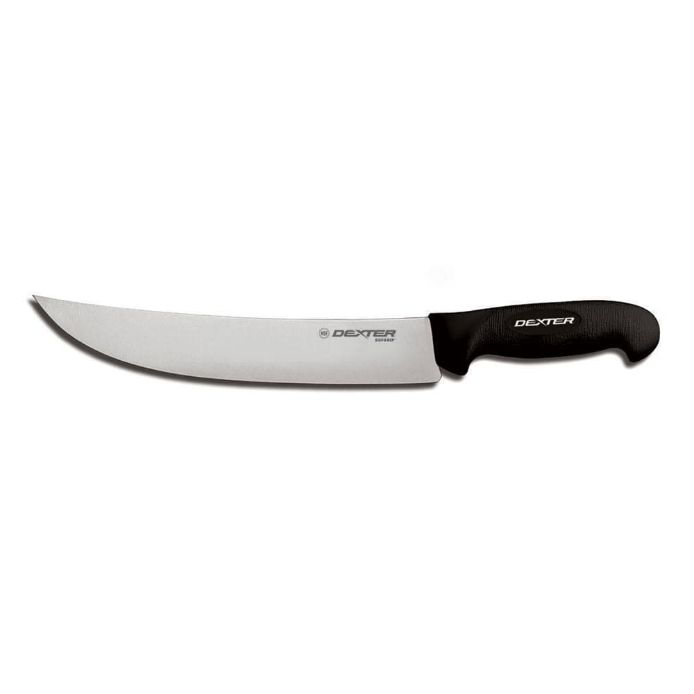 Dexter Russell SG132-10B-PCP 10" Cimeter Steak Knife w/ Soft Black Rubber Handle, Carbon Steel